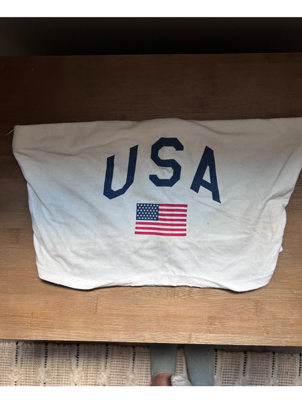 LA Hearts USA white cotton tube top